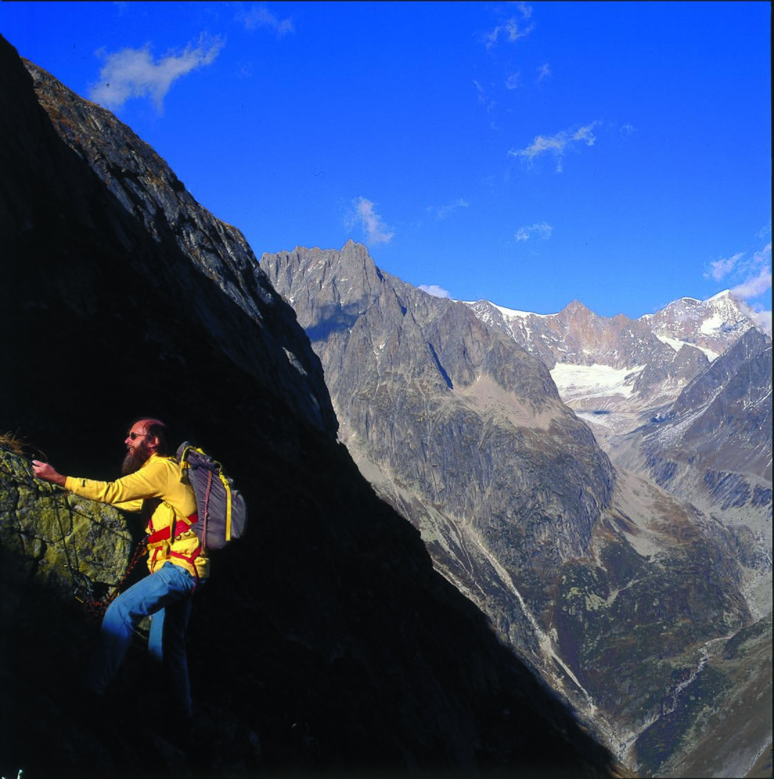 High above the Baltschiedertal, near the top of the ferrata.
