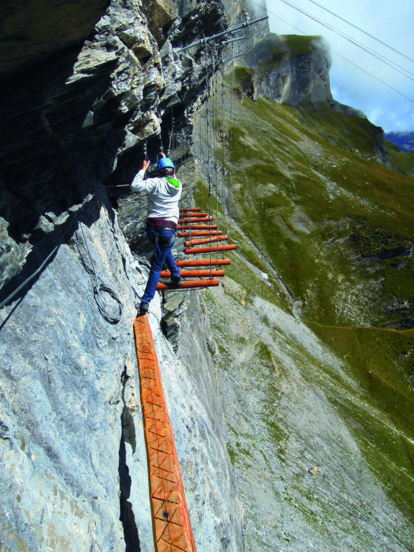 Above the void. A mutant cross-breed between rope park and via ferrata.