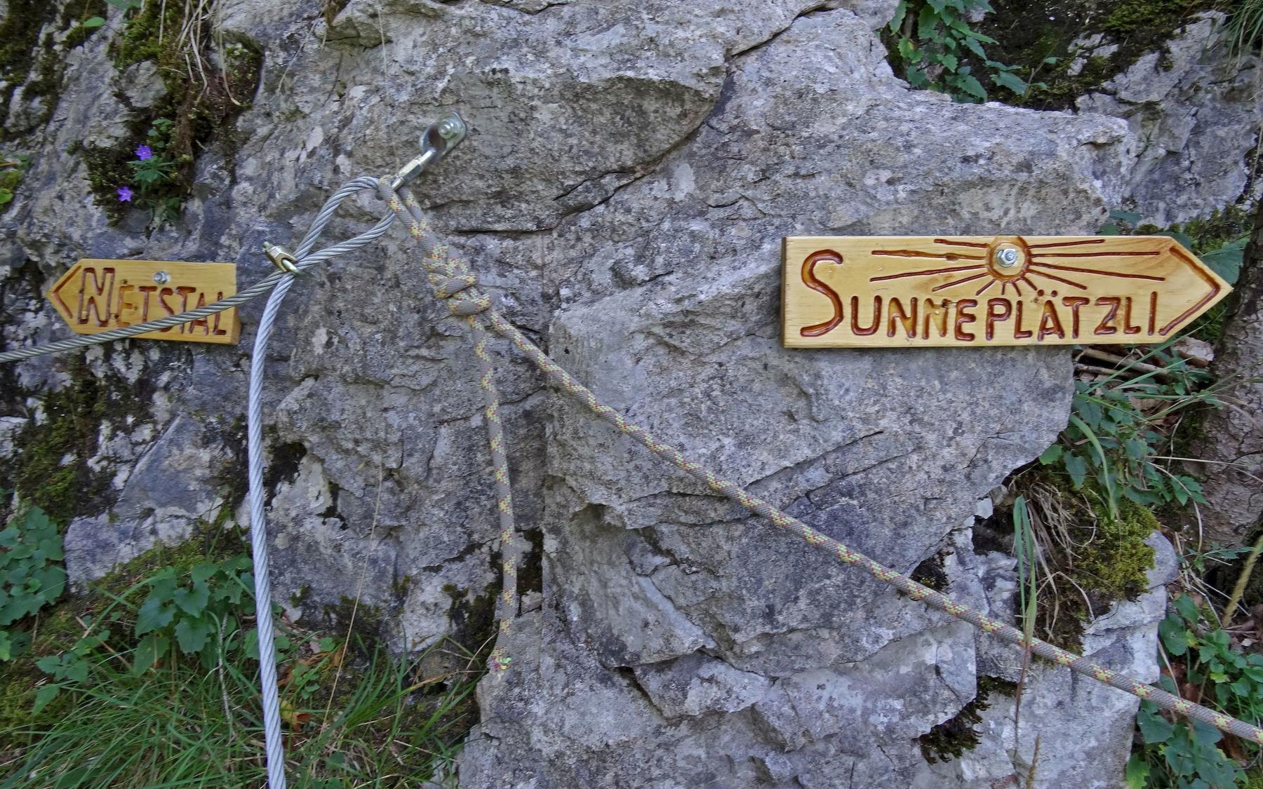 Ausschilderung Abstieg.
