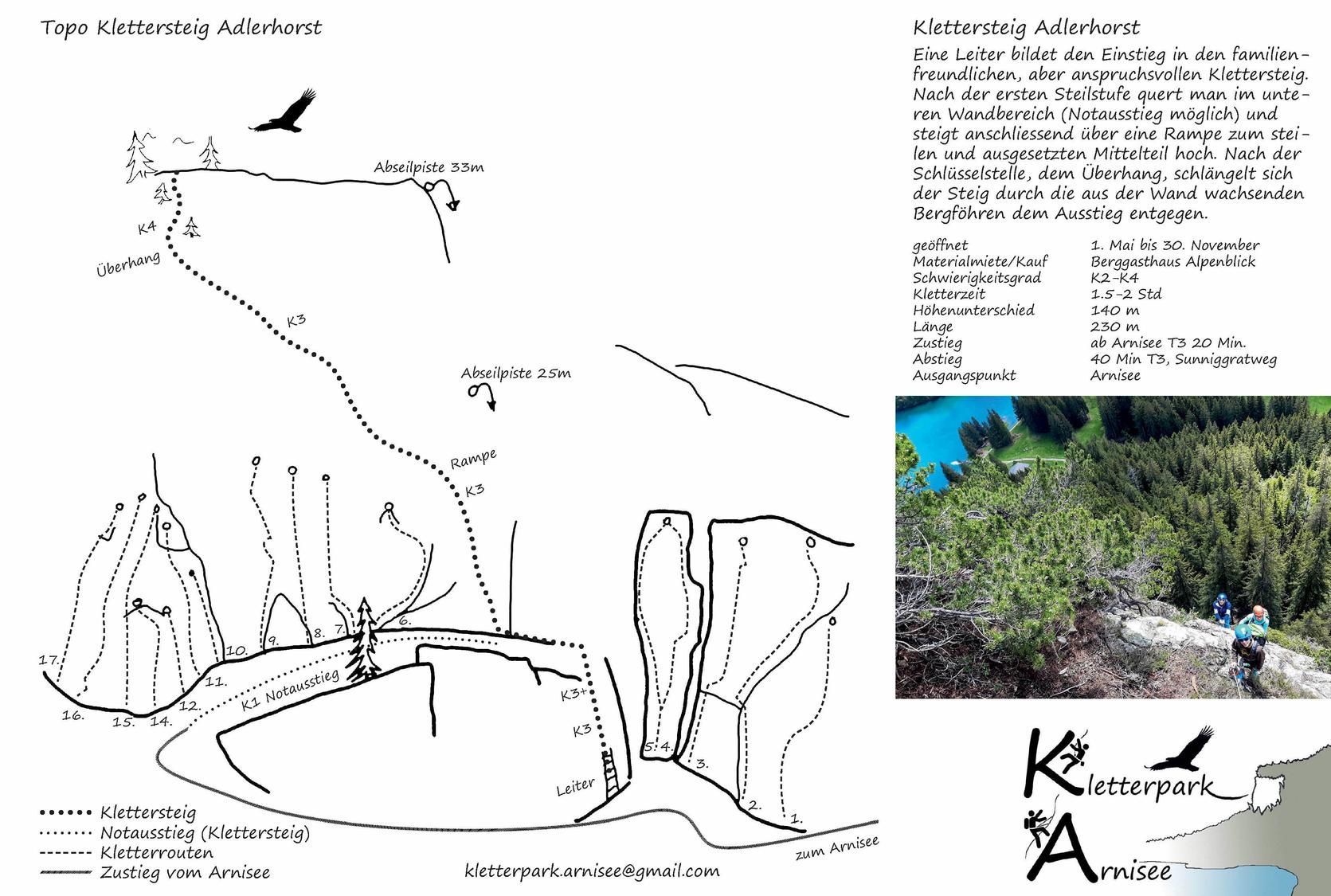 Topo Klettersteig Adlerhorst