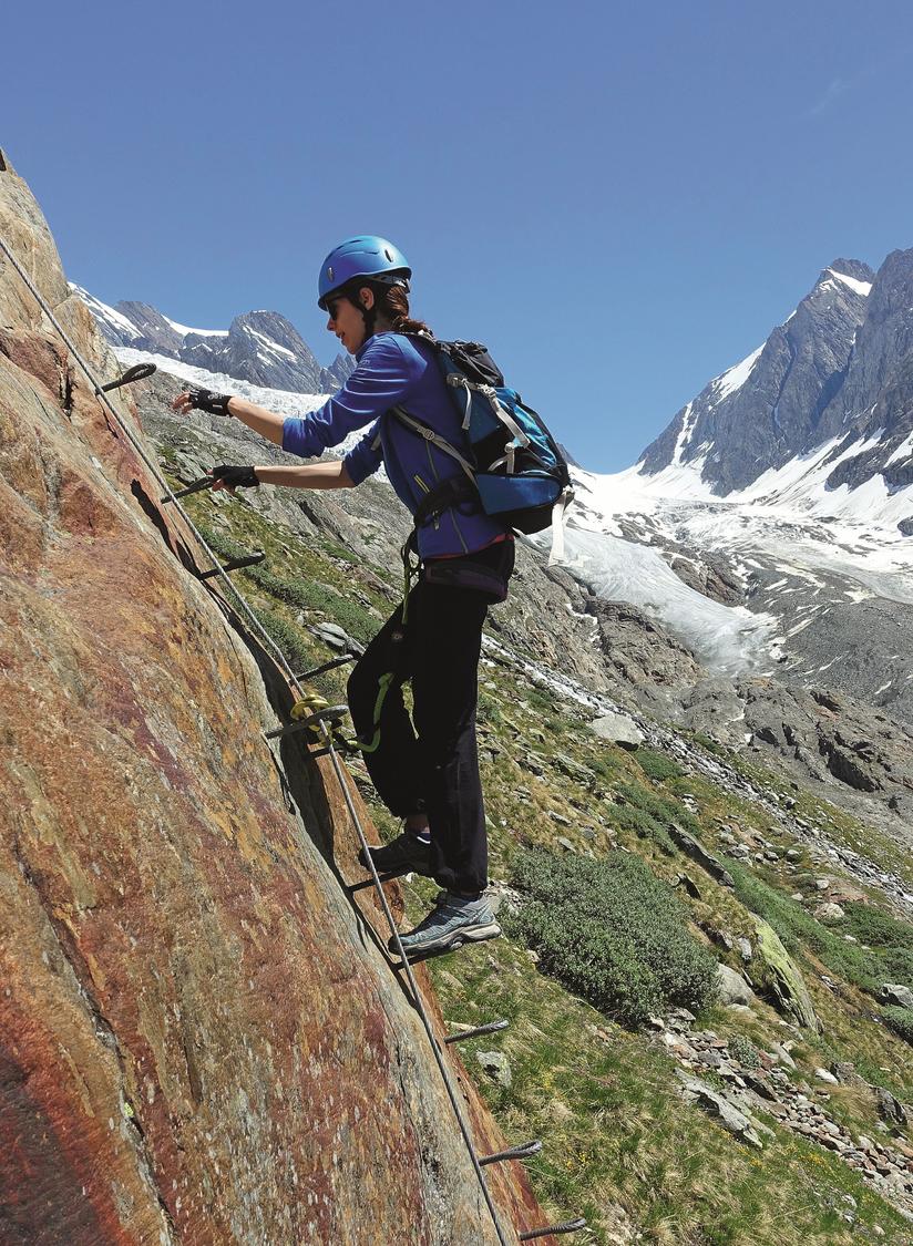 On the"Rock Metal Climbing" Via Ferrata to the Anenhütte.
