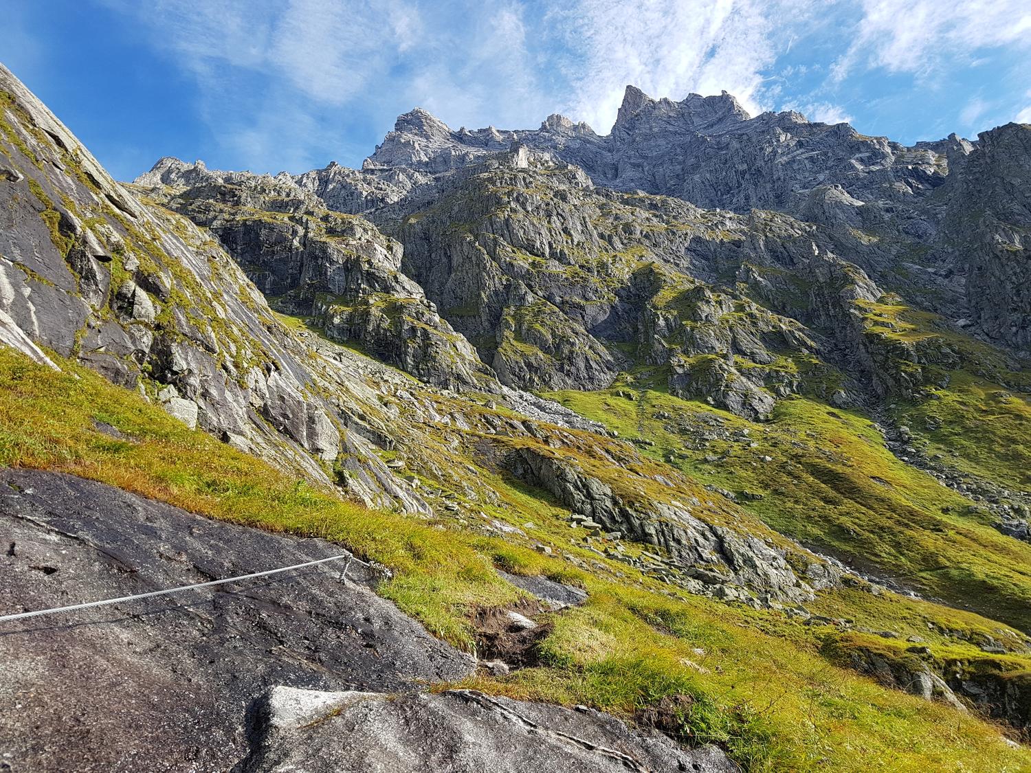 Zwischenteil im Klettersteig Punteglias.