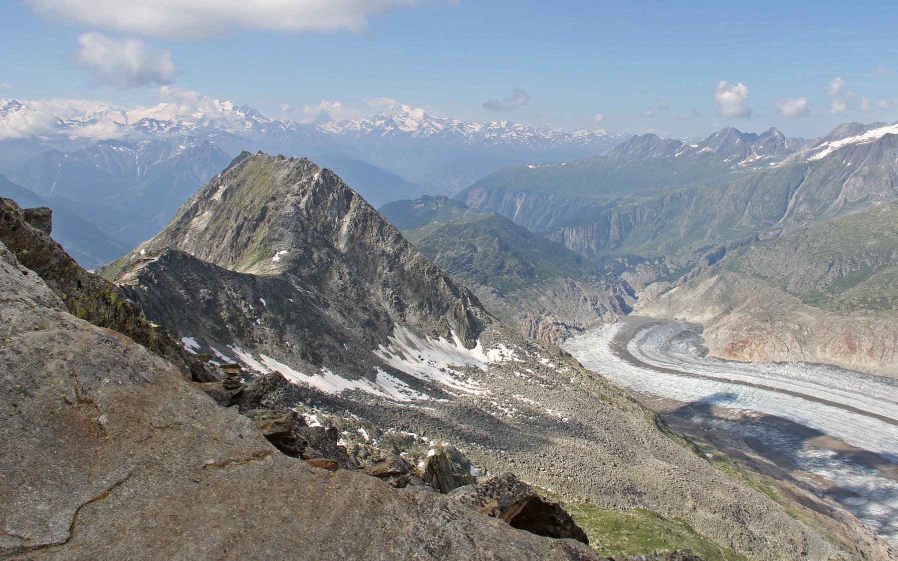 Eggishorn mit Grosser Aletschgletscher.