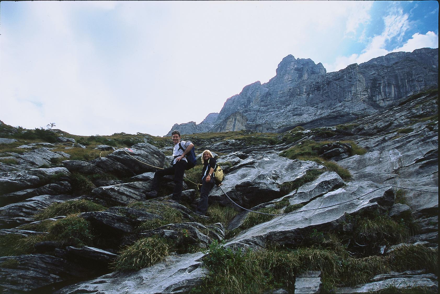 Approaching the Ostegg via ferrata.