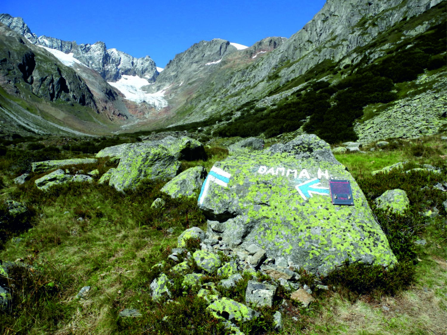 Klettersteigtafel in der Hinter Röti.