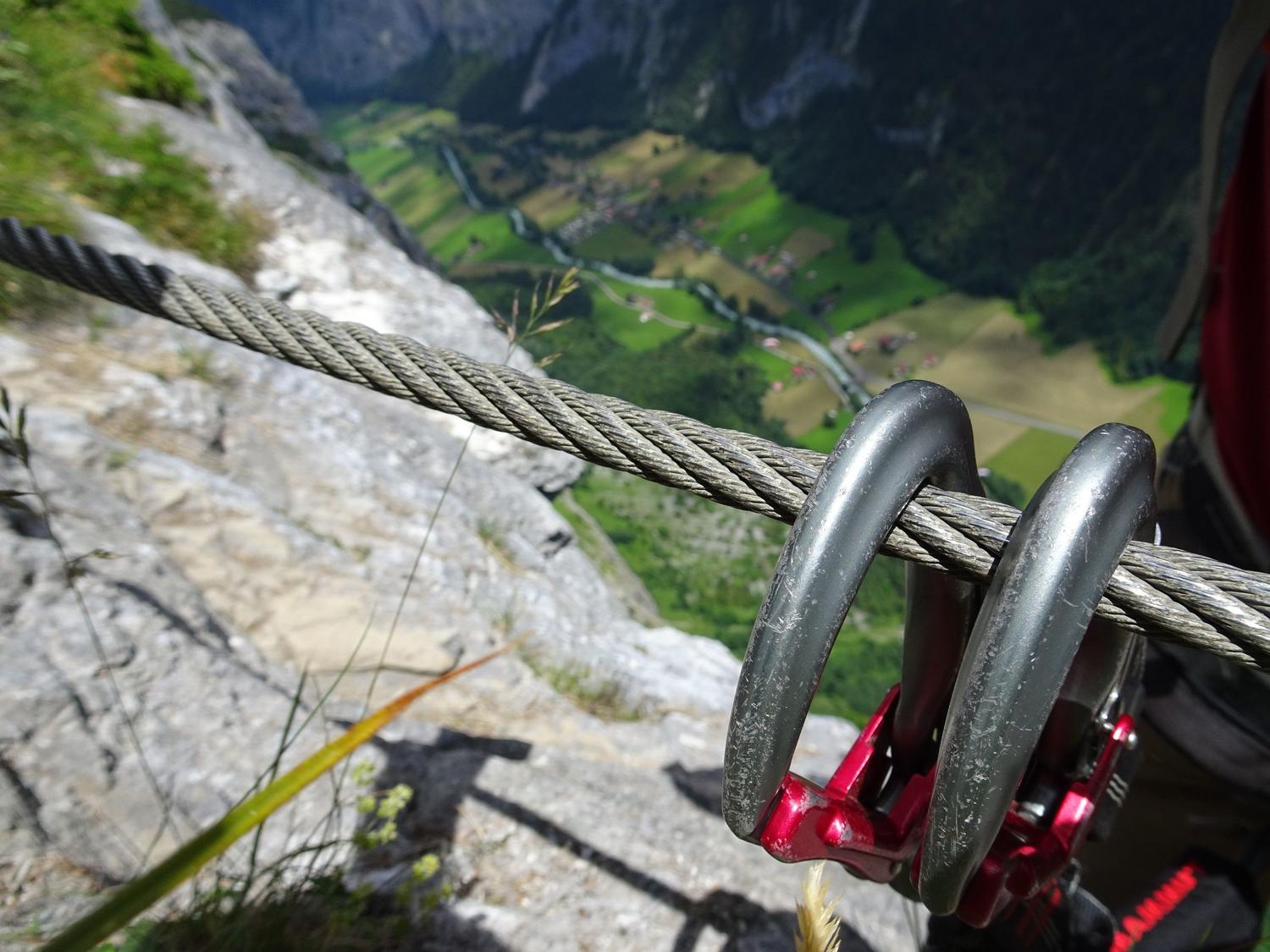 Well secured in the steep sections.