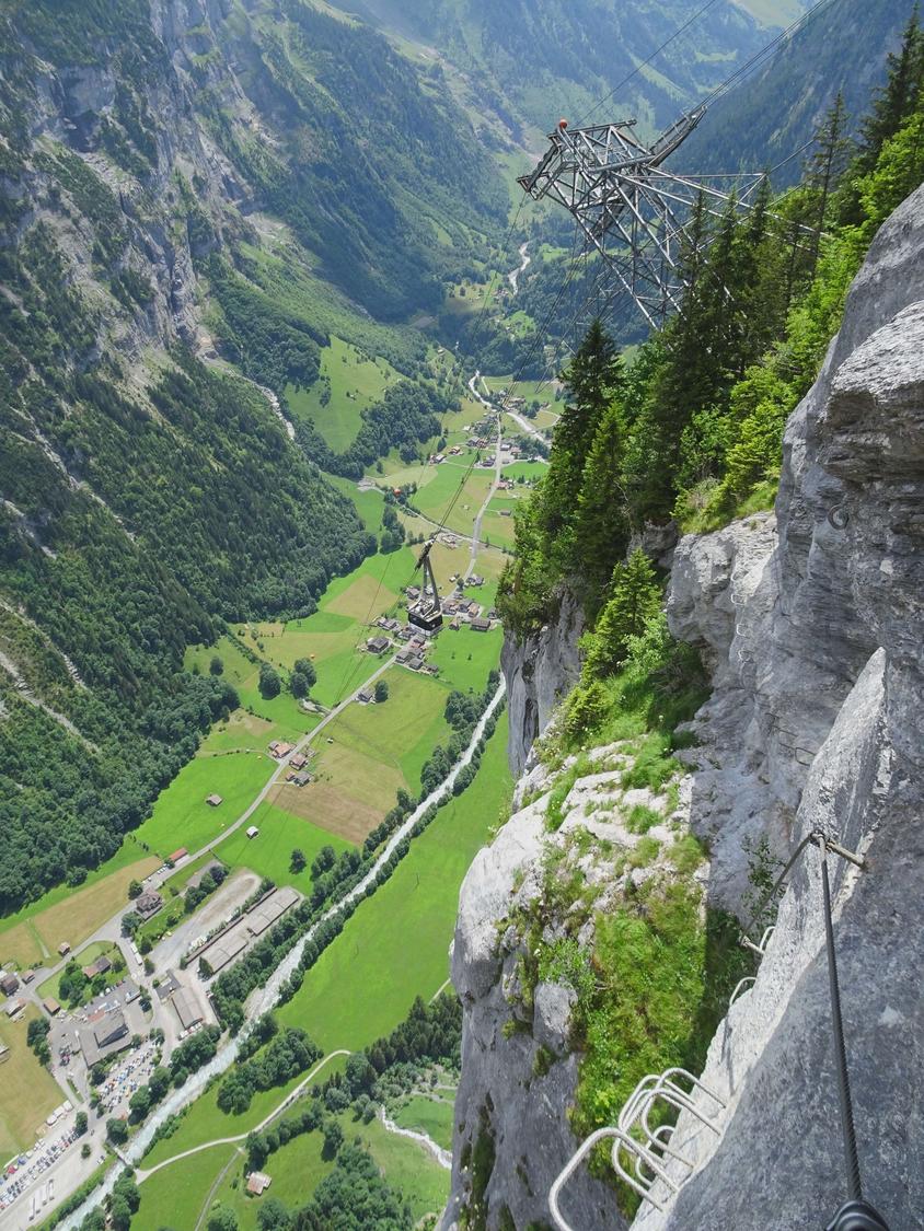 In places exposed. Here directly above the Stechelberg cable car station.