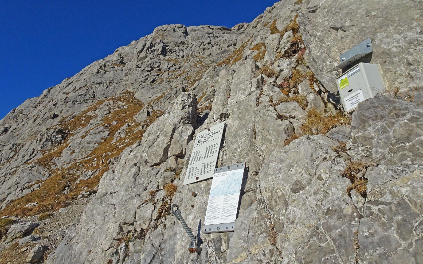 At the start, view over to the via ferrata Rigidalstockwand.