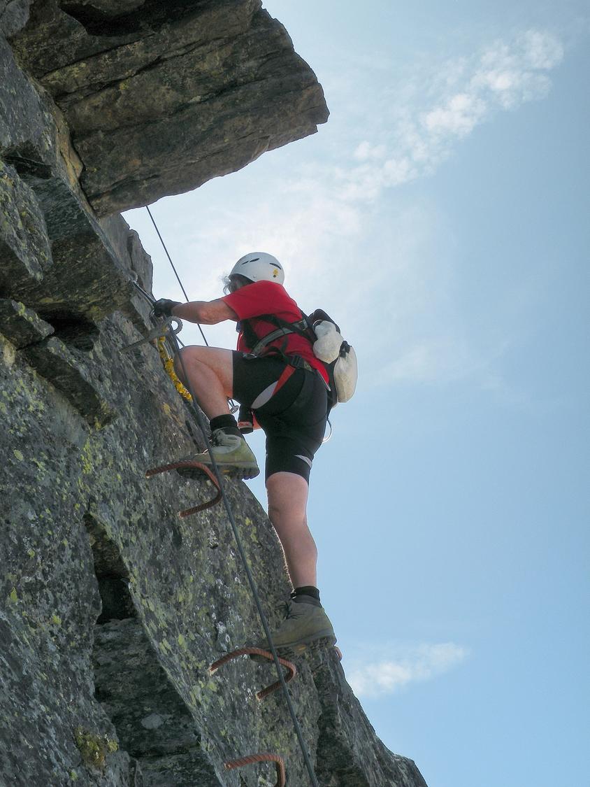 A vertical section: the crux of the ferrata.