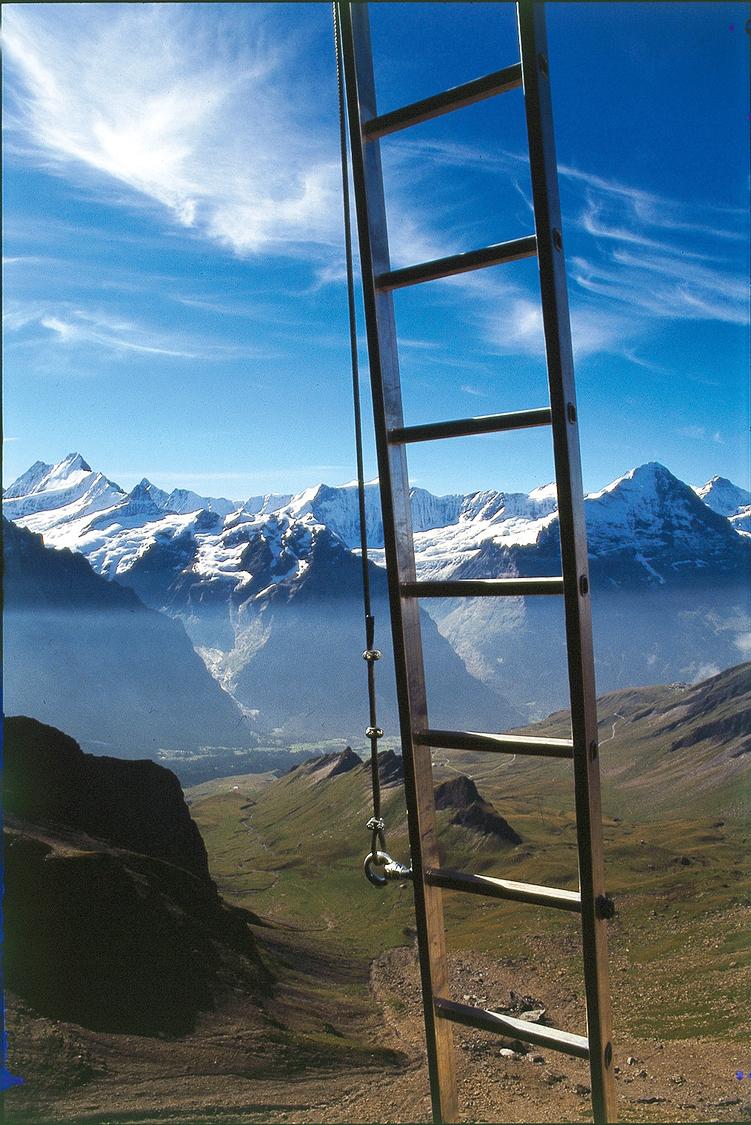 Ferrata view towards the Eiger north face.