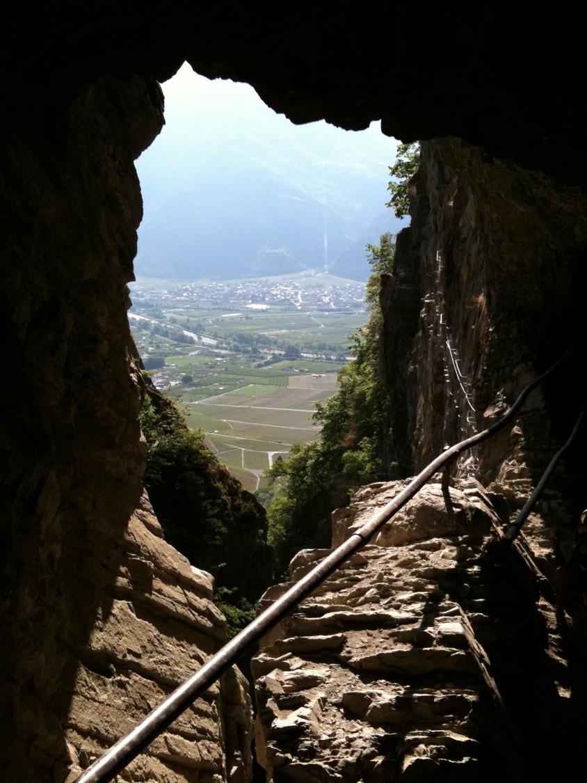 Heading out of the old cave/tunnel on Part 2 of the Via Farinetta.