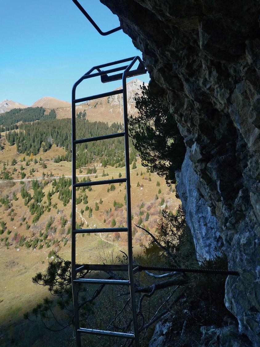 Hopefully it holds! Weirdly attached ladders on the first steep section.